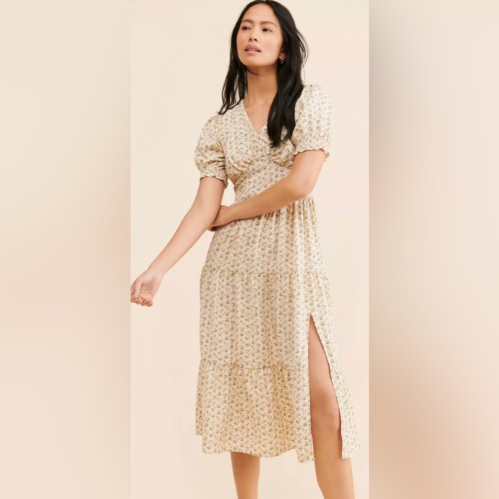 Daisy Street Floral Tiered Midi Dress